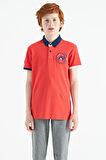 Coral Kol Ucu Renkli Logo Nakışlı Standart Kalıp Polo Yaka Erkek Çocuk T-Shirt - 11138 | 4-5 Yaş