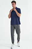 İndigo Logo Baskılı Standart Kalıp Polo Yaka Aktif Spor Erkek T-Shirt - 88252