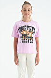 Pembe Ayıcık Baskılı O Yaka Oversize Kısa Kol Kız Çocuk T-Shirt - 75116 | 7-8 Yaş