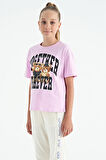 Pembe Ayıcık Baskılı O Yaka Oversize Kısa Kol Kız Çocuk T-Shirt - 75116 | 7-8 Yaş