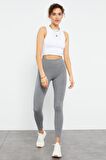 Grı Mlnj Yüksek Bel Toparlayıcı Slim Fit Dar Paça Kadın Tayt - 94011 | XL