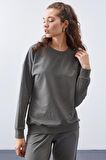 Çağla O Yaka Oversize Lastik Paça Kadın Eşofman Takımı - 95287 | M