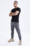 Siyah Basic Kısa Kol Standart Kalıp O Yaka Erkek T-Shirt - 87911 | S