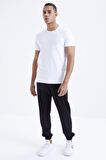 Beyaz Basic Kısa Kol Standart Kalıp O Yaka Erkek T-Shirt - 87911 | XXL