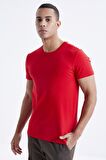 Kırmızı Basic Kısa Kol Standart Kalıp O Yaka Erkek T-Shirt - 87911 | XL