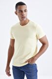 Sarı Basic Kısa Kol Standart Kalıp O Yaka Erkek T-Shirt - 87911 | M