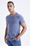 Petrol Basic Kısa Kol Standart Kalıp O Yaka Erkek T-Shirt - 87911 | L