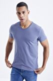Petrol Basic Kısa Kol Standart Kalıp V Yaka Erkek T-Shirt - 87912 | L