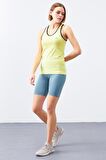 Limon Çapraz Askılı Kolsuz Standart Kalıp Kadın Spor Atlet - 97094 | S