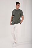 Çağla Basic Göğüs Logolu Standart Kalıp Triko Polo Yaka Erkek T-Shirt - 87768 | S