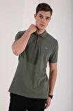 Çağla Basic Logolu Standart Kalıp Triko Polo Yaka Erkek T-Shirt - 87748 | L