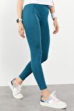Zümrüt Yüksek Bel Streç Slim Fit Dar Paça Kadın Tayt - 94545 | L