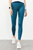 Zümrüt Yüksek Bel Streç Slim Fit Dar Paça Kadın Tayt - 94545 | L