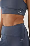Tommy Life Petrol Sırt Detaylı Dar Kalıp U Yaka Kadın Spor Büstiyer - 97120 | XL