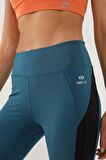 Zümrüt Yüksek Bel Şerit Detaylı Slim Fit Dar Paça Kadın Tayt - 94541 | M