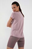 Gül Kurusu Basic Kısa Kol Standart Kalıp O Yaka Kadın T-Shirt - 97144 | M