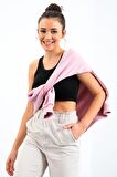 Siyah Basic Sıfır Kol Dar Kalıp U Yaka Kadın Crop Top - 97162 | XS