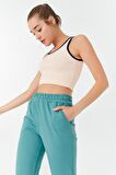 Somon Basic Sıfır Kol Dar Kalıp U Yaka Kadın Crop Top - 97162 | XS