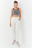 Gri Melanj Basic Sıfır Kol Dar Kalıp U Yaka Kadın Crop Top - 97162 | L