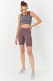 Çağla Basic Sıfır Kol Dar Kalıp U Yaka Kadın Crop Top - 97162 | XS