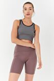 Çağla Basic Sıfır Kol Dar Kalıp U Yaka Kadın Crop Top - 97162 | XS