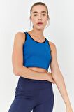 Turkuaz Basic Sıfır Kol Dar Kalıp U Yaka Kadın Crop Top - 97162 | XS