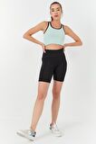 Su Yeşili Basic Sıfır Kol Dar Kalıp U Yaka Kadın Crop Top - 97162 | XS