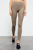 Camel Yüksek Bel Streç Slim Fit Dar Paça Kadın Tayt - 94545 | M