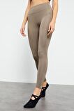 Camel Yüksek Bel Streç Slim Fit Dar Paça Kadın Tayt - 94545 | M