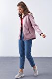 Gül Kurusu Dik Yaka Fermuarlı Rahat Form Kadın Polar Sweatshirt - 97173 | XXL