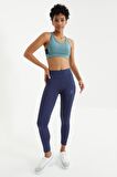 Mint Yeşili Çapraz Sırt Detaylı Slim Fit U Yaka Pedli Kadın Spor Büstiyer - 97121 | XL