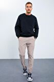 Lacivert Basic O Yaka Rahat Form Erkek Sweatshirt - 88053 | XL