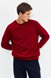 Kırmızı Basic O Yaka Rahat Form Erkek Sweatshirt - 88053 | XL