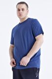 İndigo Basic Kısa Kol O Yaka Erkek Büyük Beden T-Shirt - 88072 | 6XL