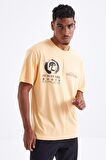 Kavun Içi Minimal Baskılı O Yaka Erkek Oversize T-Shirt  - 88096 | XL