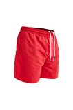 Kırmızı Kırmızı Belden Lastikli Standart Kalıp Erkek Deniz Şortu  - 81237 | L