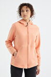 Kavun İçi Kapüşonlu Fermuarlı Rahat Form Kadın Polar Sweatshirt - 97233 | S