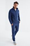 İndigo Dik Yaka Basic Erkek Polar Eşofman Takımı - 85193 | M