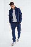 İndigo Dik Yaka Basic Erkek Polar Eşofman Takımı - 85193 | XL