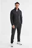 A.melanj Dik Yaka Basic Erkek Polar Eşofman Takımı - 85193 | S