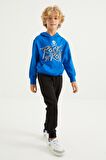 Saks Baskı Detaylı Standart Kalıp Kapüşonlu Erkek Çocuk Sweatshirt - 11002 | 8-9