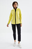 Limon Dik Yaka Fermuarlı Rahat Form Kadın Polar Sweatshirt - 97173 | M