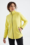 Limon Dik Yaka Fermuarlı Rahat Form Kadın Polar Sweatshirt - 97173 | S
