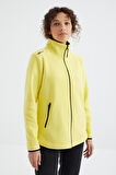 Limon Dik Yaka Fermuarlı Rahat Form Kadın Polar Sweatshirt - 97173 | S