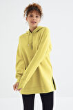 Limon Reglan Kol Basic Kapüşonlu Oversize Tunik- 97242 | XL