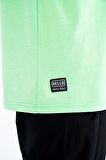 Neon Yeşil Yazı Desen Baskılı Standart Kalıp O Yaka Erkek T-Shirt - 88172 | M