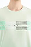 Açık Yeşil Minimal Yazı Baskılı Standart Kalıp Erkek T-Shirt - 88182 | S