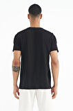 Siyah Cep Detaylı Baskılı O Yaka Erkek T-shirt - 88184 | L