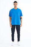 Saks Kol Arma Detaylı Basic Oversize Erkek T-Shirt - 88193 | M
