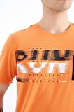 Oranj Ön Cep Detaylı Baskılı Standart Kalıp Erkek T-Shirt - 88200 | S